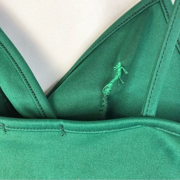 BooHoo Emerald Green Cross Bust Scuba Crop Tank Top 4/S - Picture 4 of 4